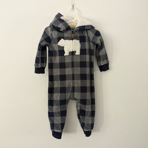 Carter's Buffalo Flannel Fleece Jumpsuit 12 Months Baby